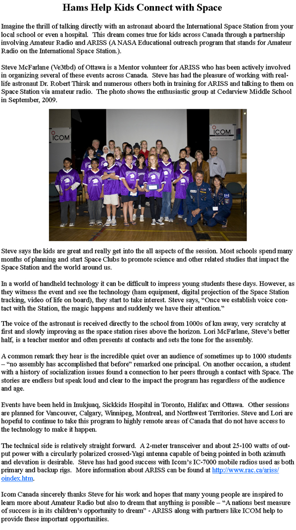 Hams Help Kids Connect with Space
